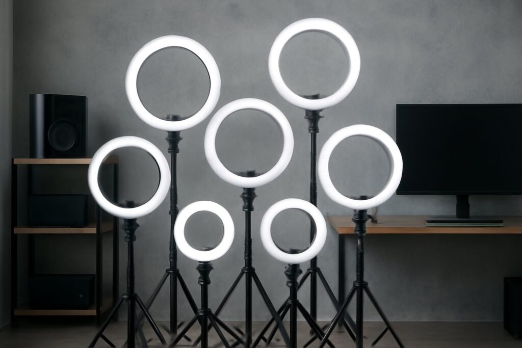 7 Ringlichter mit Stativ für perfekte Foto- und Video-Setups