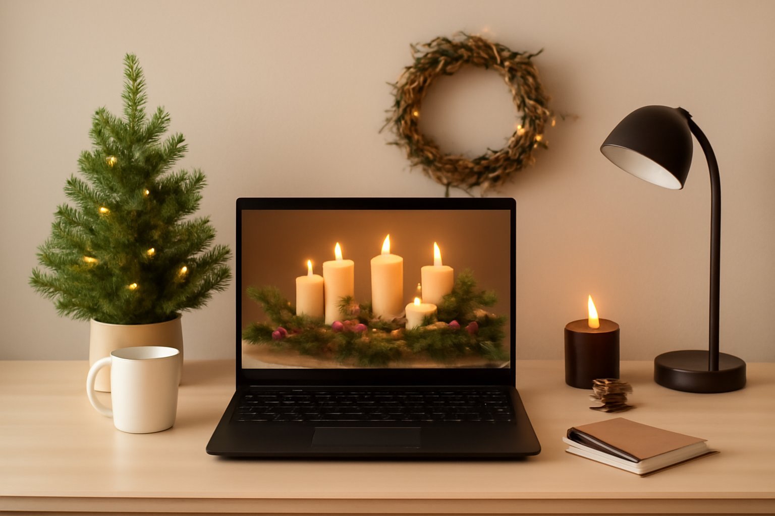 So verwandelst du dein Homeoffice in eine Adventsoase