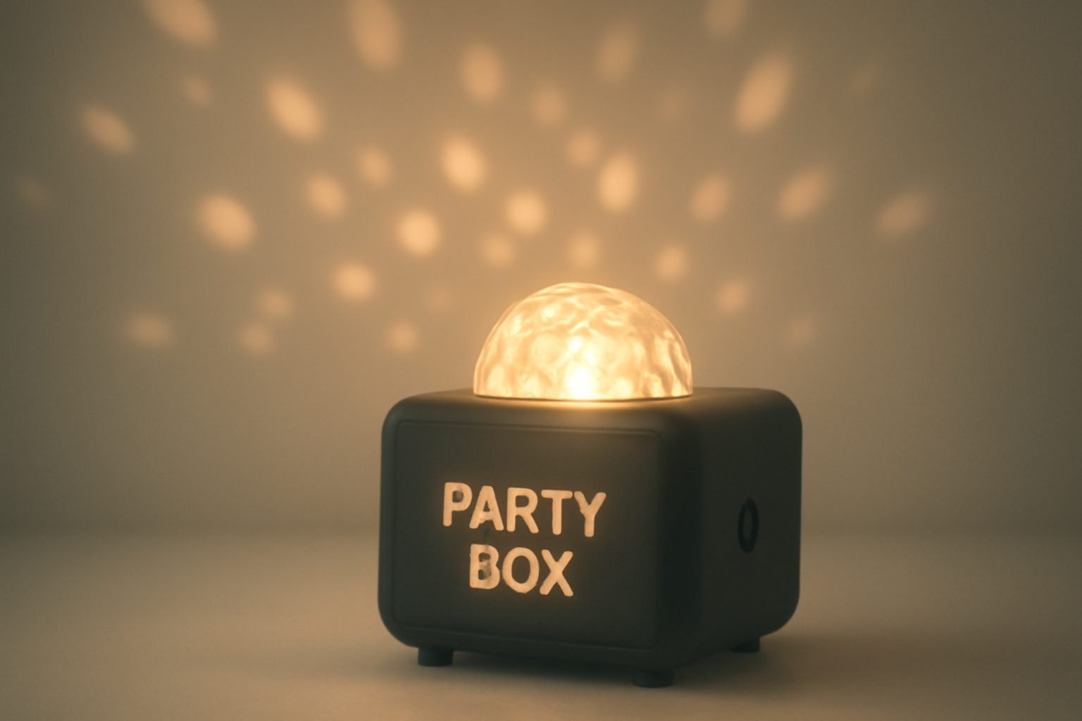 Partybox mit Lichteffekten für Silvester