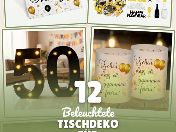 Beleuchtete Tischdeko für Silvester: 12 Amazon-Finds